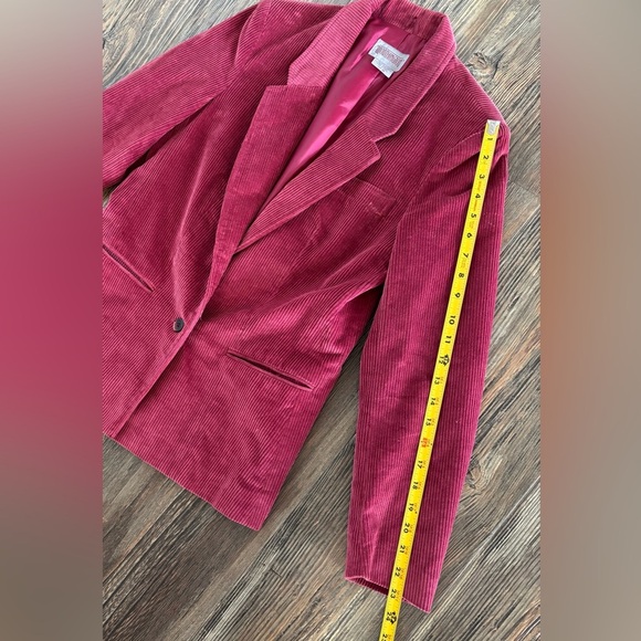 Vtg Worthington Corduroy Blazer Jacket Womens 10 Mauve Pockets Career Preppy - Picture 10 of 11